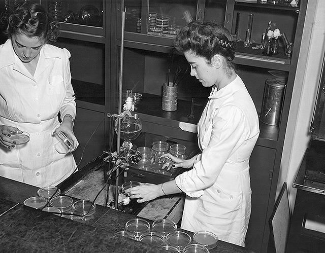 Mary Hunt e una sua collaboratrice all’Usda Northern Regional Research Laboratory nel 1943